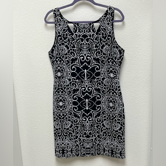 Axel XL Women’s Elegant Black and White Patterned Dress Fully Lined Gorgeous - Picture 1 of 8
